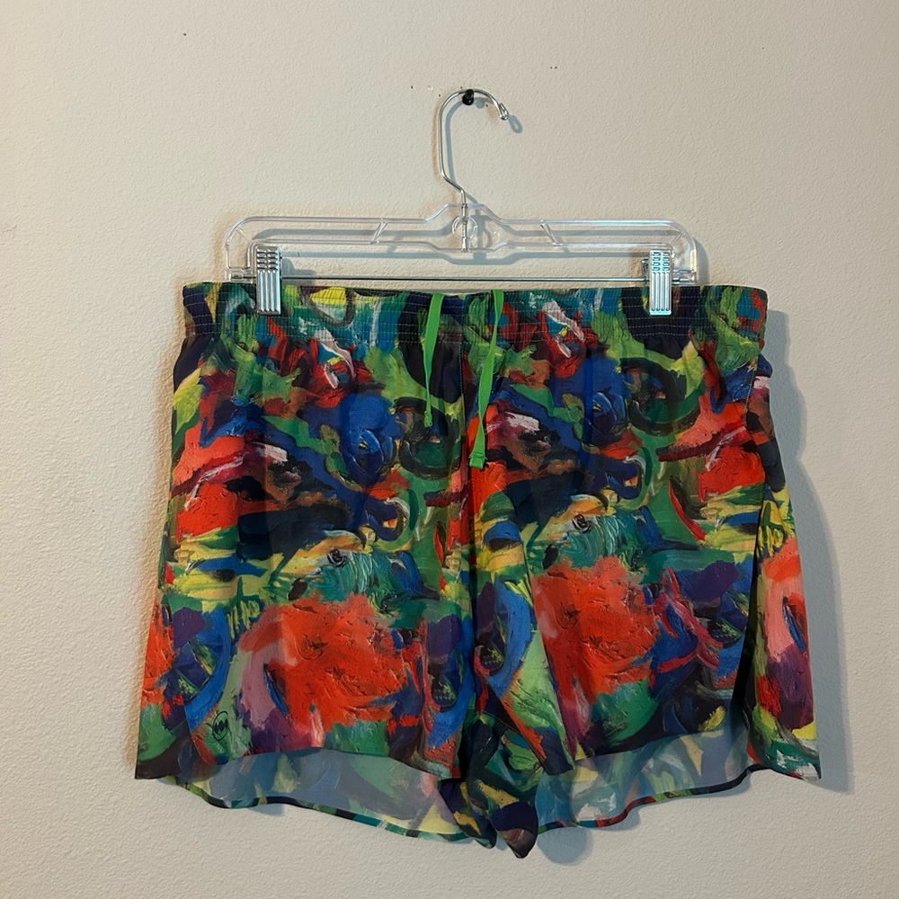 Janji Women’s Shorts 2” AFO Split Short XL Colorful Lined Running Athletic